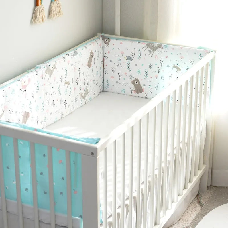 Tour de lit bebe Coton Naturel bleu