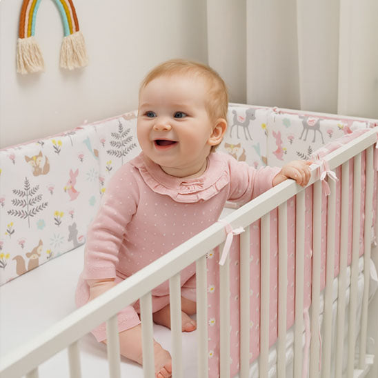 Tour de lit bebe Coton Naturel pour bébés heureux
