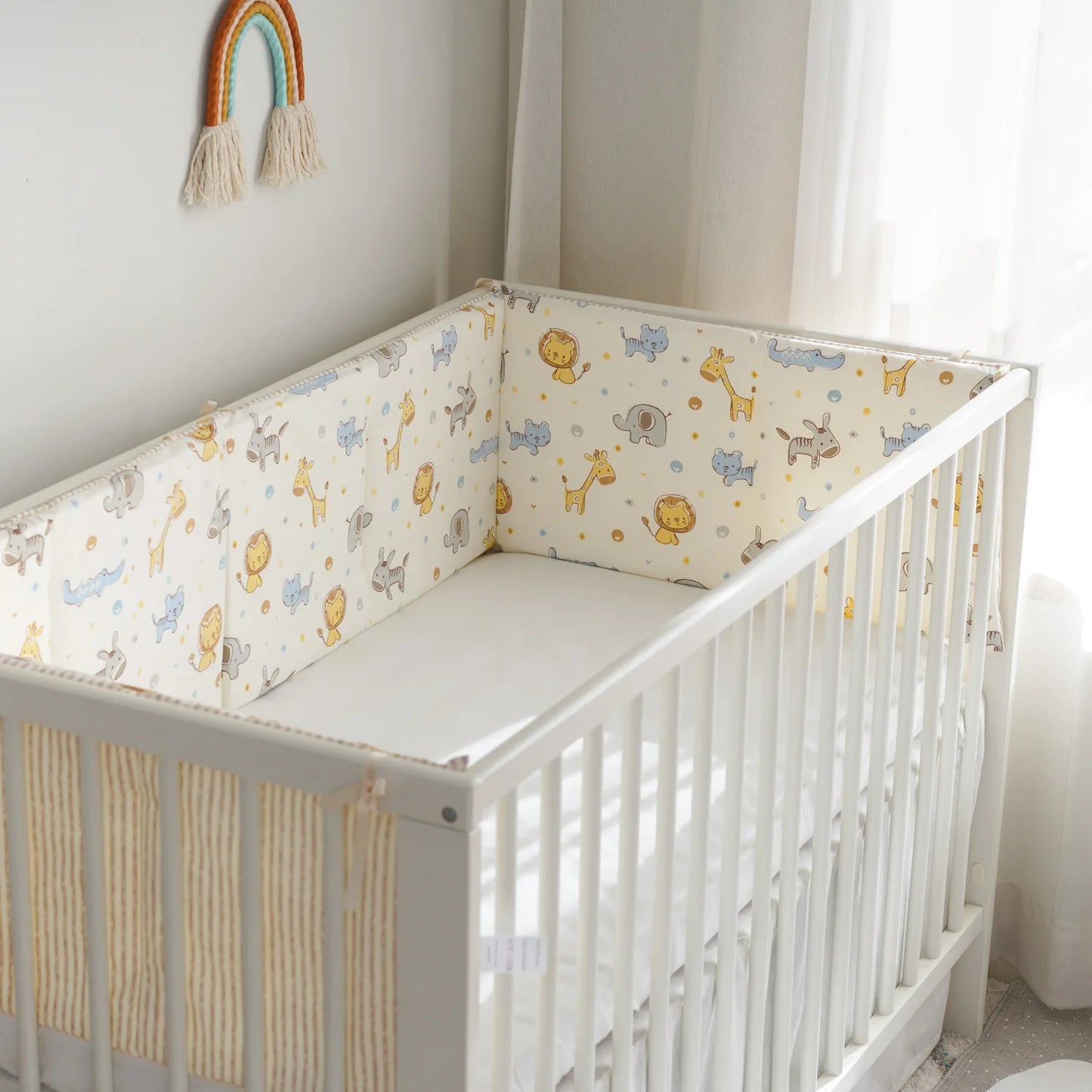 Tour de lit bebe Coton Naturel jaune