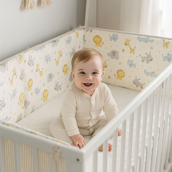 Tour de lit bebe Coton Naturel pour le sourire de bébé
