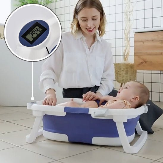 baignoire bebe bleue - détection de température à affichage numérique™ - Espacebambin