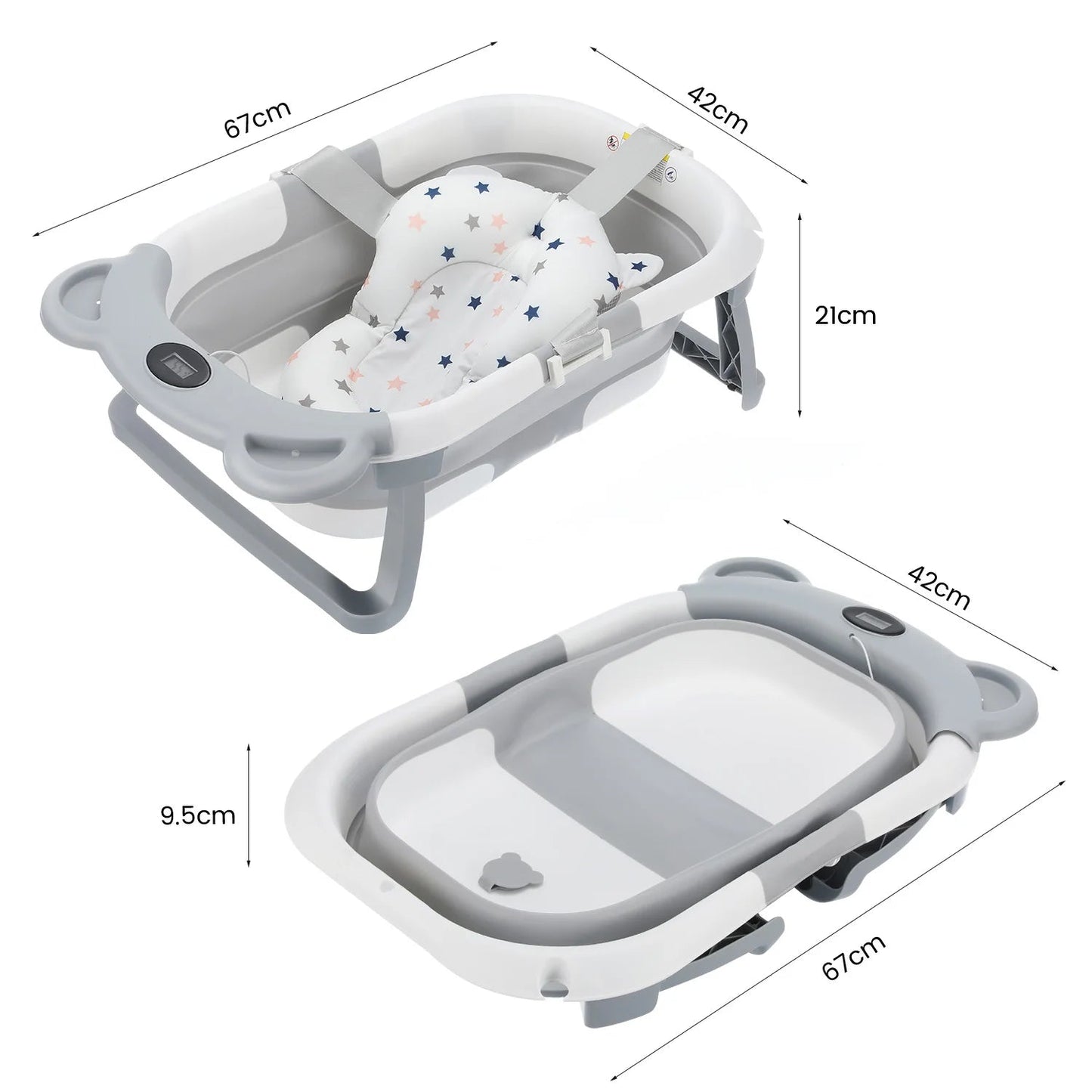 Baignoire bebe pliable - avec coussin de soutienâą - Espacebambin