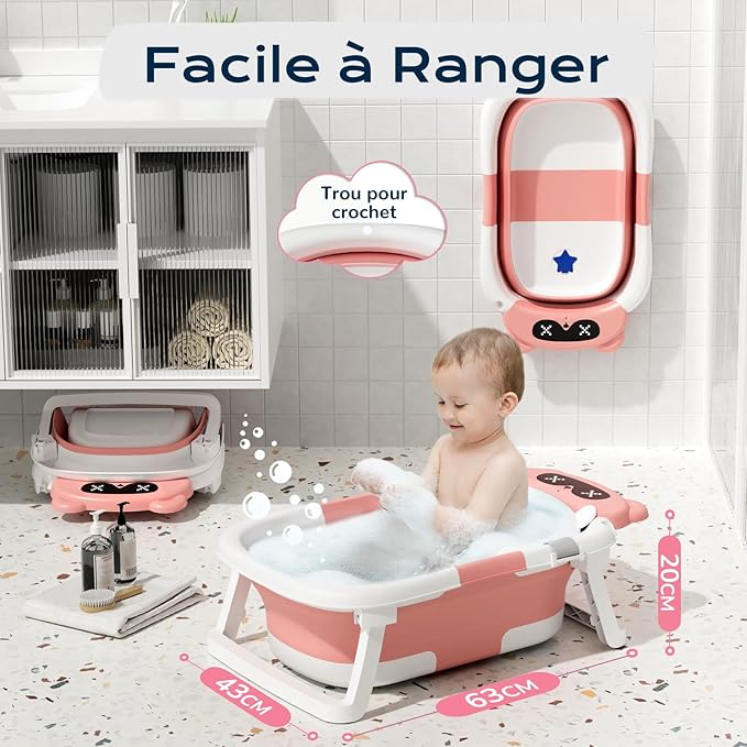 baignoire bebe pliable rose™ - Espacebambin