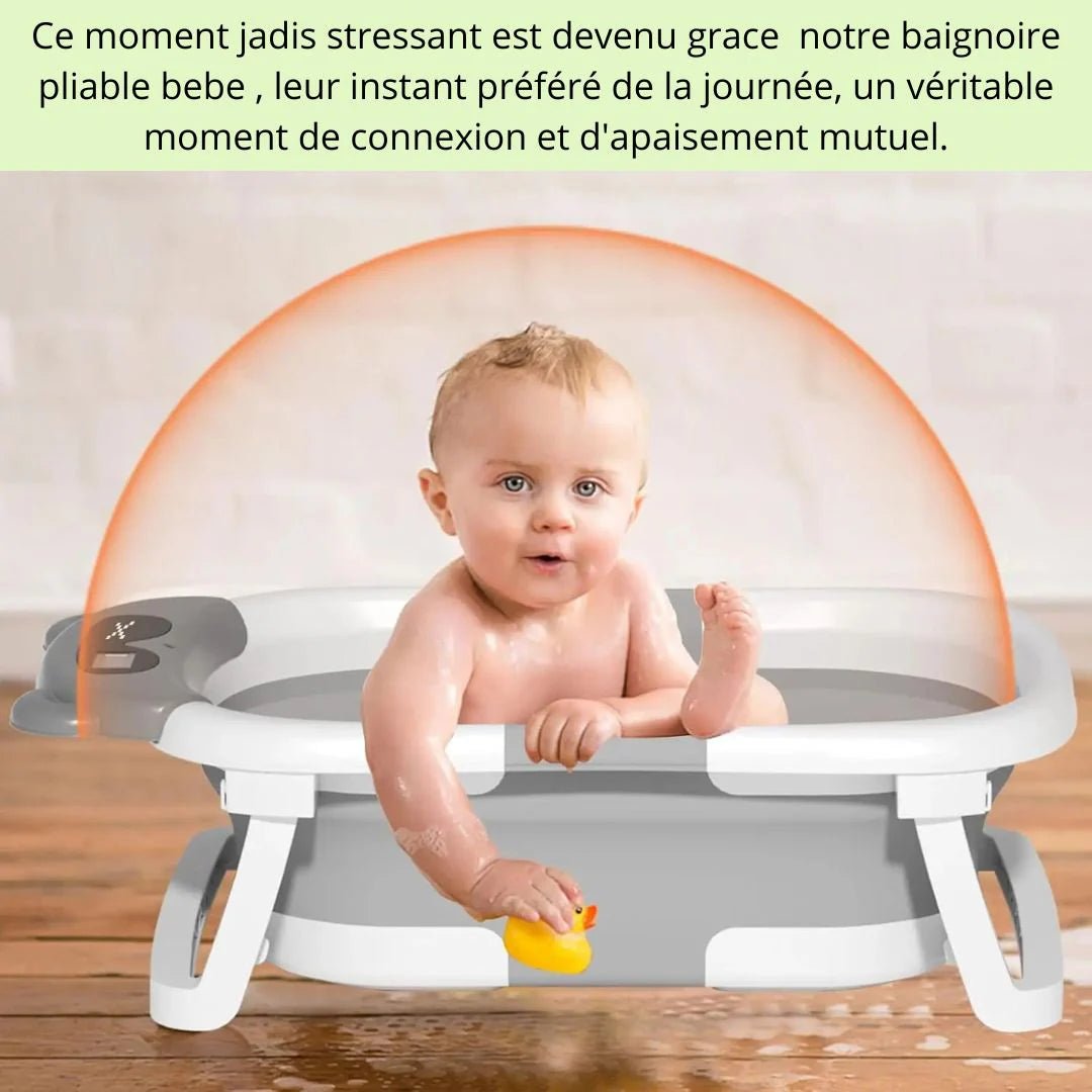 baignoire pliable bébé™ - blanc et gris - Espacebambin