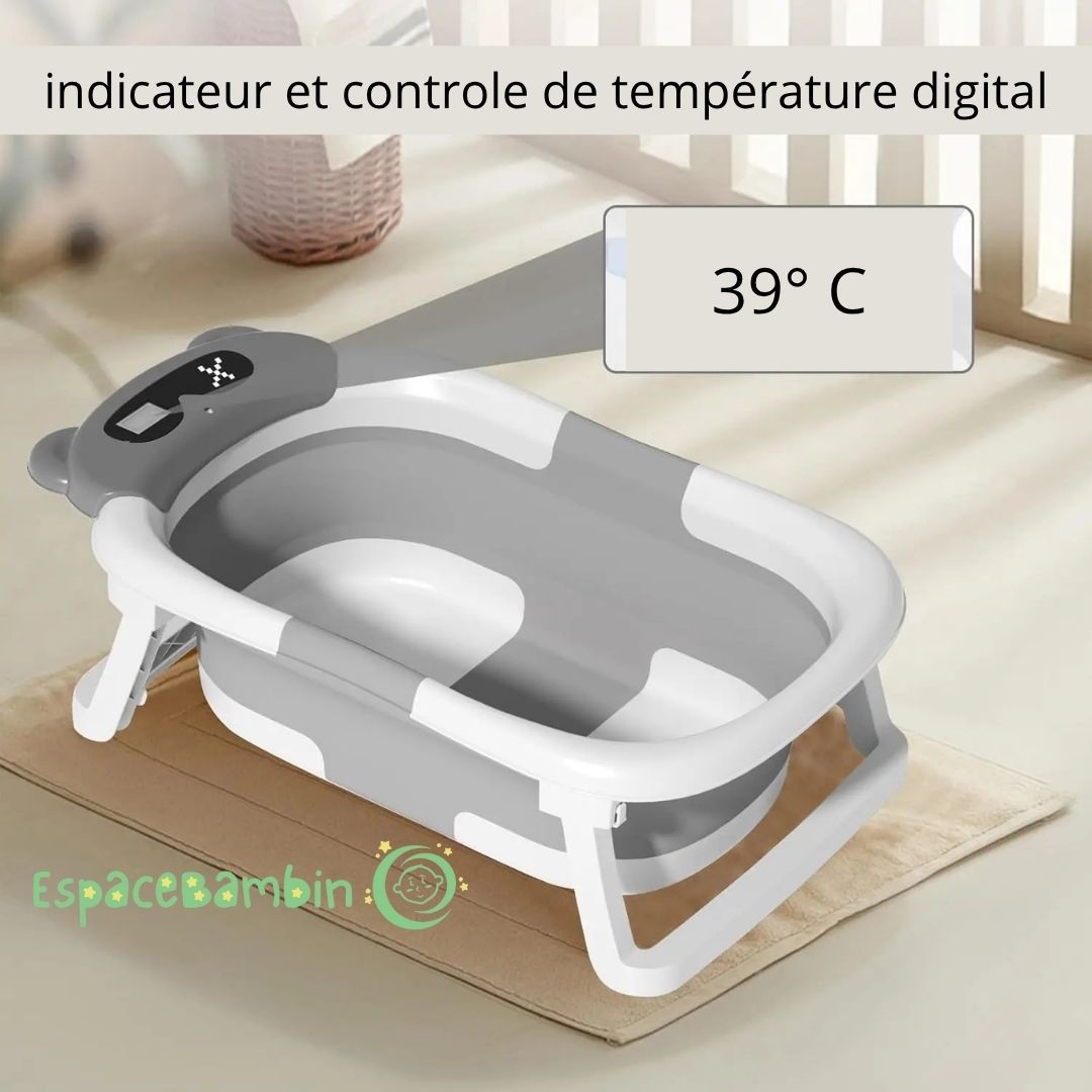 baignoire pliable bébé™ - blanc et gris - Espacebambin