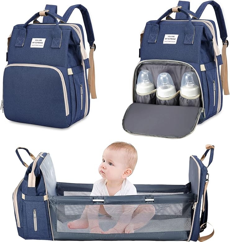 Sac a dos a langer - Convertible en Lit de Voyage pour Bébé - Espacebambin