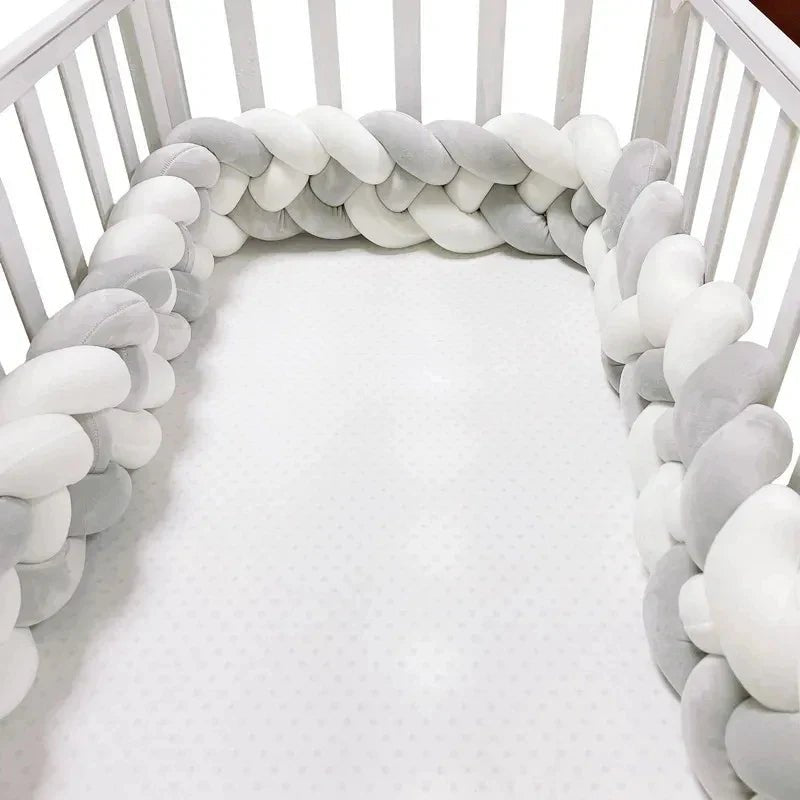 Tour de Lit Bebe - CozyKnot™ - Blanc Gris - Espacebambin
