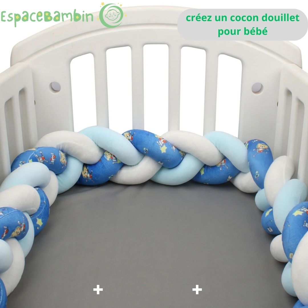 tour de lit respirant - bleu et blanc™ - Espacebambin