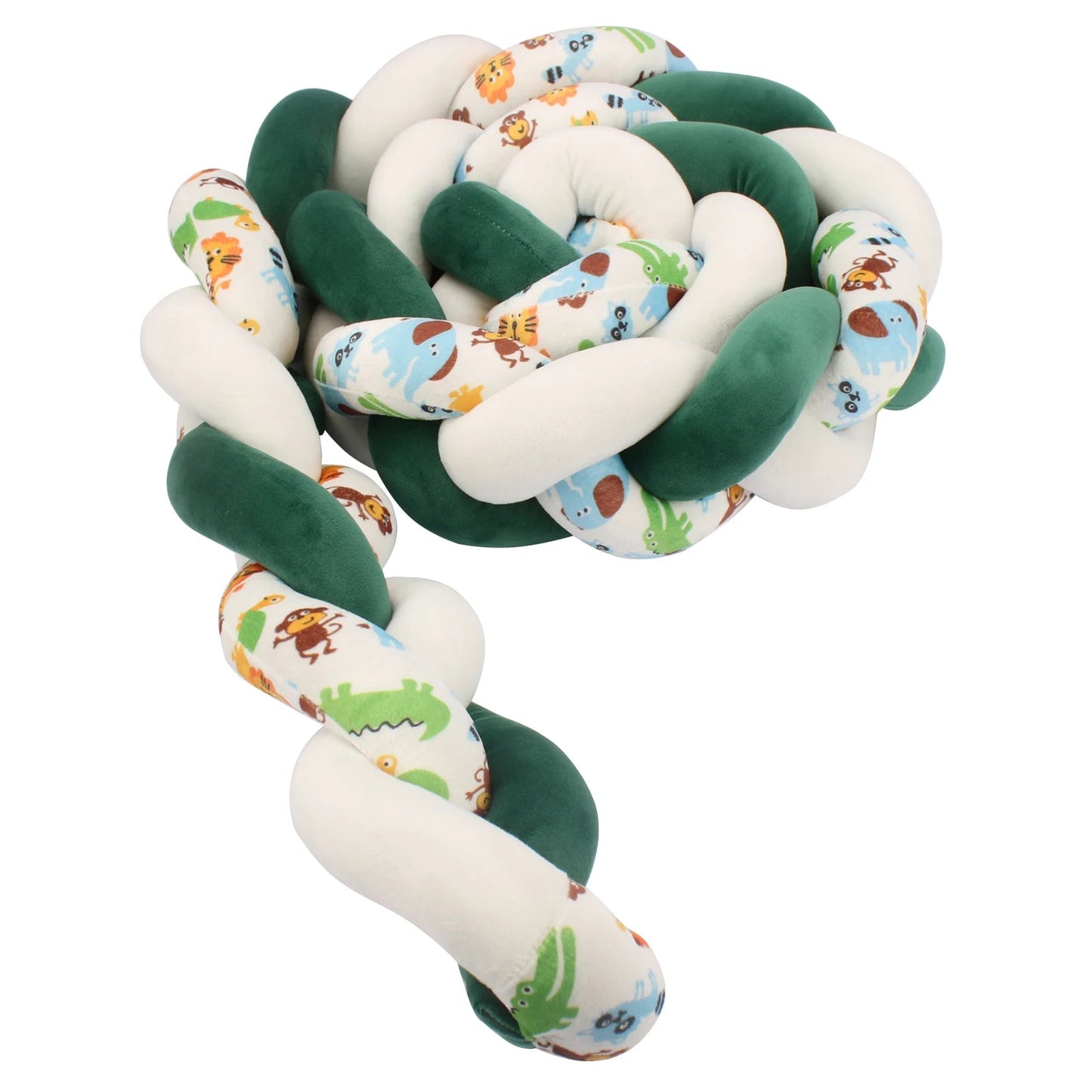 Tour de lit tressé™ - vert et blanc - Espacebambin