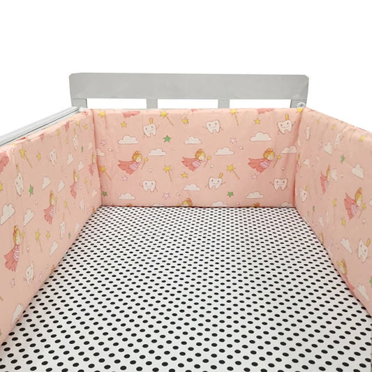 Tour-de-lit-bébé-coussins-protecteur-rose