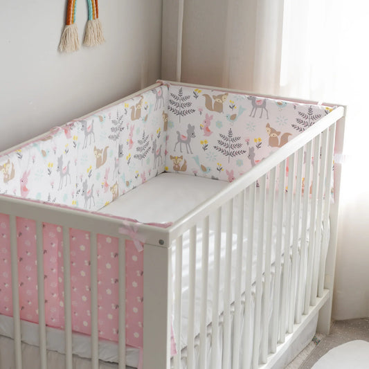 Tour de lit bebe Coton Naturel rose