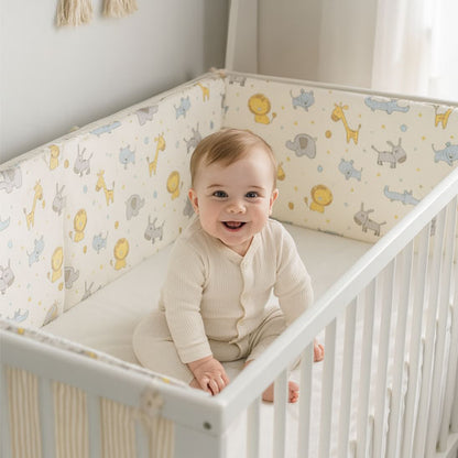 Tour de lit bebe Coton Naturel pour le sourire de bébé