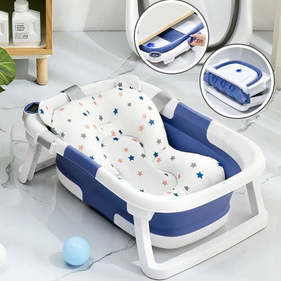 baignoire bebe bleue - détection de température à affichage numérique™ - Espacebambin
