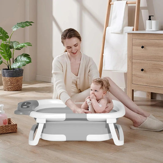 baignoire pliable bébé™ - blanc et gris - Espacebambin