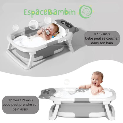 baignoire pliable bébé™ - blanc et gris - Espacebambin