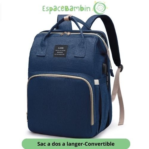 Sac a dos a langer - Convertible en Lit de Voyage pour Bébé - Espacebambin