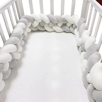 Tour de Lit Bebe - CozyKnot™ - Blanc Gris - Espacebambin