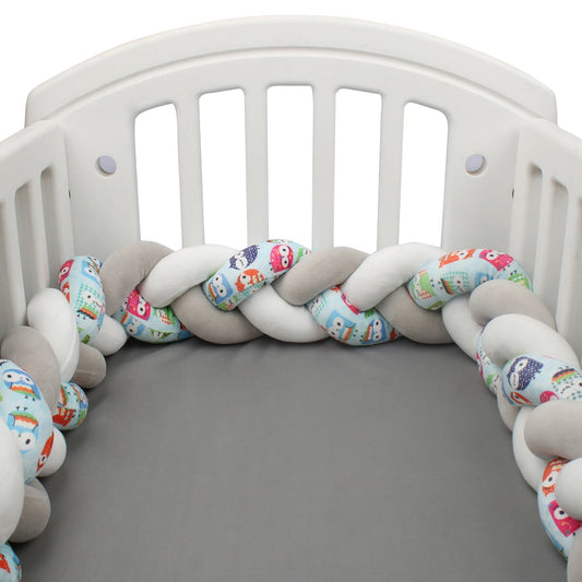 Tour de lit bébé gris blanc décoré - Espacebambin