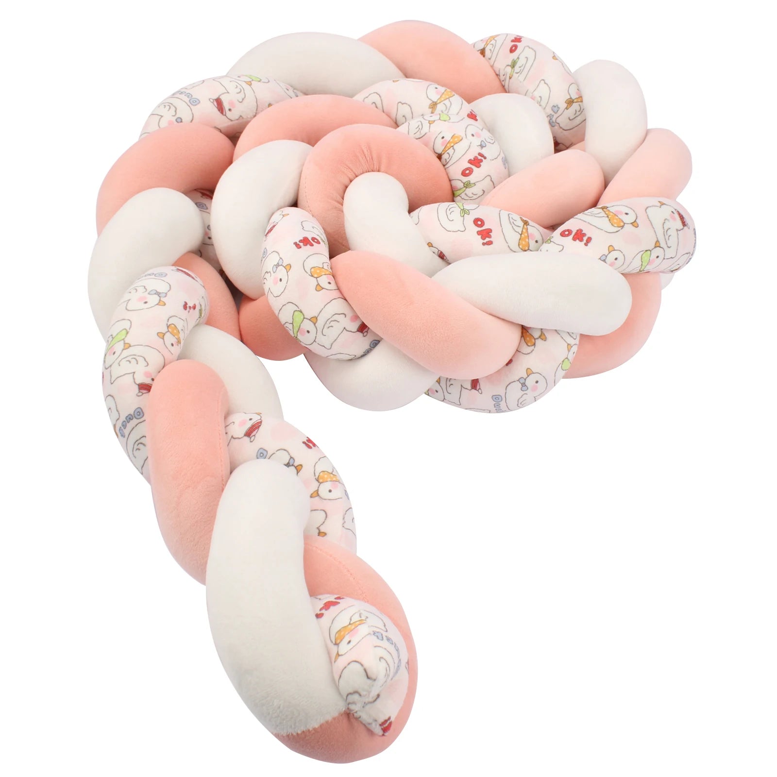 tresse de lit bebe - rose et blanc décoré - Espacebambin
